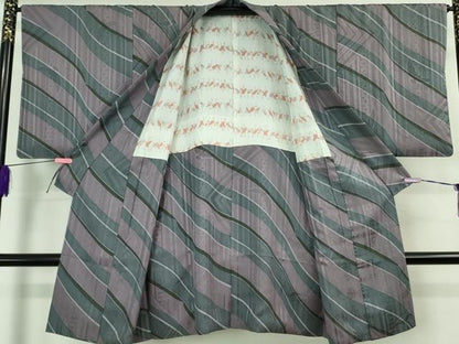 平和屋着物＃極上　染色作家　斉藤三才　道中着　ロング丈　三才鳥　逸品　DZAB3052kh6
