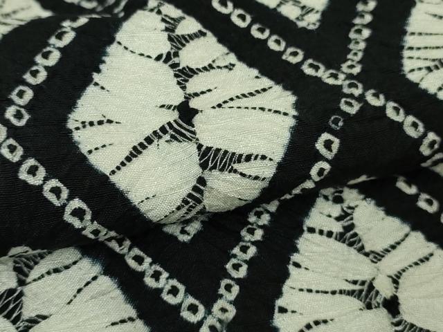 平和屋着物＃極上　道中着　絞り　菱文　黒地　逸品　未使用　DZAB3054kh6
