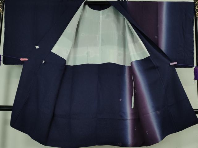 平和屋着物＃極上　中国三大刺繍　相良刺繍　道中着　ロング丈　舞花文　暈し染め　逸品　未使用　DZAB3058kh6