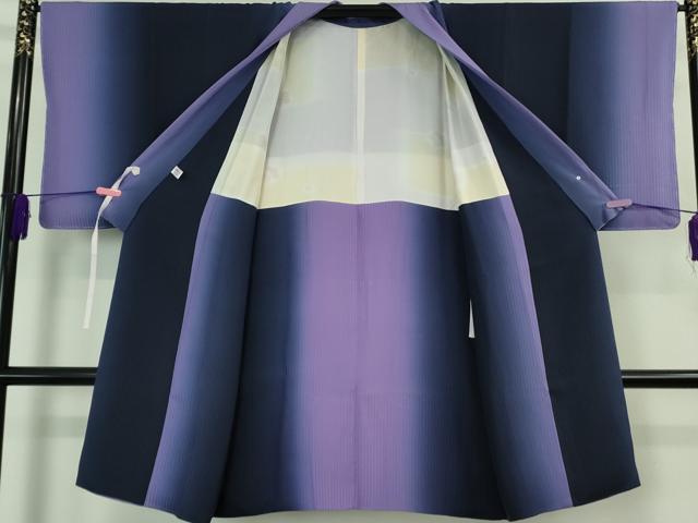 平和屋着物＃極上　道中着　ロング丈　間道　暈し染め　反端付き　逸品　未使用　DZAB3059kh6