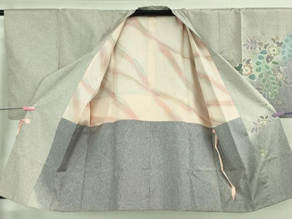 平和屋着物■極上　道行コート　本場縞大島紬　辻が花　証紙付き　逸品　DZAB3063kh6