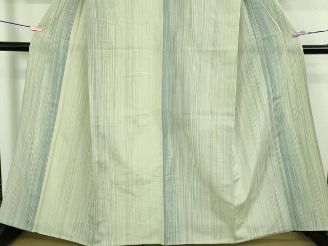 平和屋着物▽極上　本塩沢　やまだ織　200色　単衣　大坪シズイ作　証紙付き　逸品　DZAB3068kh6