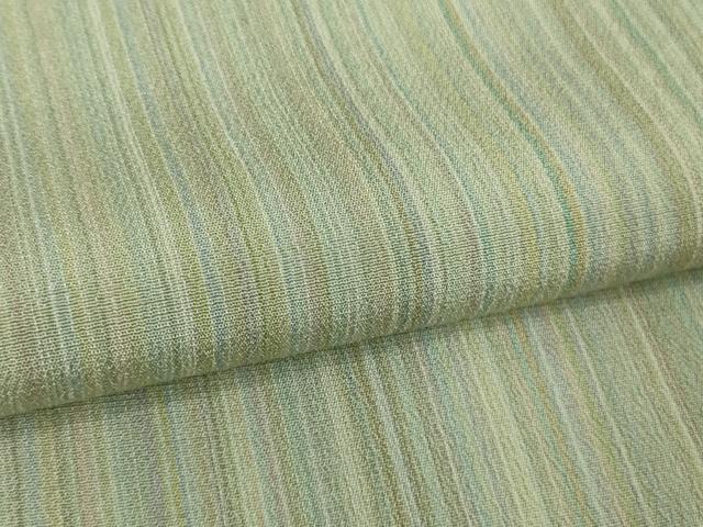 平和屋着物▽極上　本塩沢　やまだ織　200色　単衣　大坪シズイ作　証紙付き　逸品　DZAB3068kh6