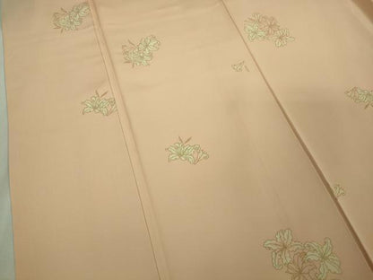 平和屋本店●極上　ジャパンオートクチュール　渡辺雪三郎　小紋　百合　人色地　金彩　逸品　DZAB3074kh6