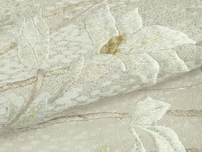 平和屋本店●極上　山口美術織物 皇室 伊勢神宮御用 西陣織　訪問着　総刺繍　錦繍　枝花文　桜色地　金銀糸　反端付き　逸品　DZAB3076kh6