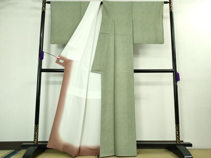 平和屋着物●極上　洗える最高級着物　＜英＞はなぶさ謹製　江戸小紋　鮫小紋柄　岩井茶色地　逸品　DZAB3078kh6