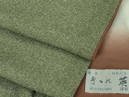 平和屋着物●極上　洗える最高級着物　＜英＞はなぶさ謹製　江戸小紋　鮫小紋柄　岩井茶色地　逸品　DZAB3078kh6