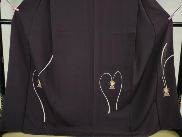 平和屋本店●極上　世界的人形師　辻村寿三郎　ジュサブロー　訪問着　花兎　桑の実色地　鬼しぼ縮緬　逸品　DZAB3080kh6