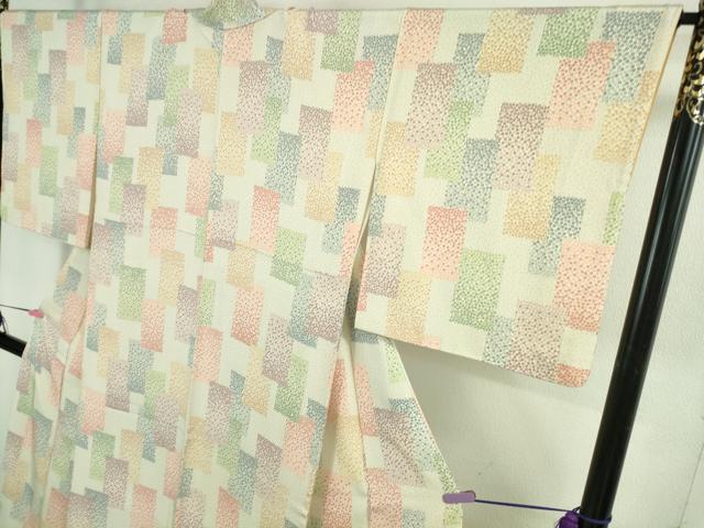 平和屋本店●極上　重要無形文化財　人間国宝　中村勇二郎　江戸小紋　色紙花文　逸品　DZAB3085kh6