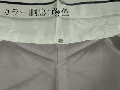 平和屋本店●超希少　日本工芸会正会員　秋山眞和　綾の手紬　手織　本藍染　花織　横段文　逸品　DZAB3088kh6
