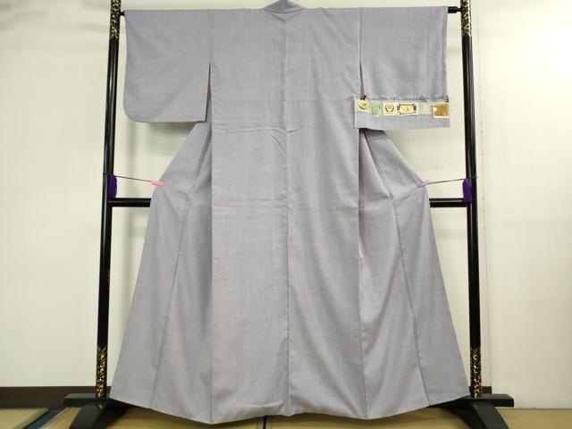 平和屋本店●極上　本場結城紬　重要無形文化財　奥順謹製　色無地　半色　証紙付き　逸品　DZAB3095kh6