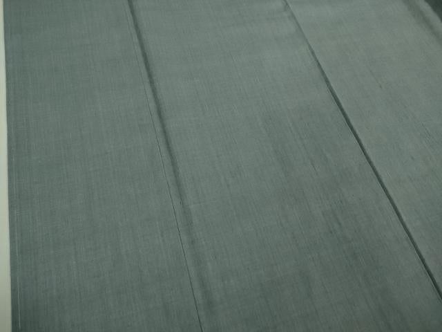 平和屋本店●極上　本場結城紬　重要無形文化財　色無地　藍鼠色　逸品　未使用　DZAB3097kh6