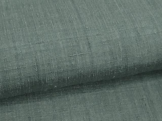 平和屋本店●極上　本場結城紬　重要無形文化財　色無地　藍鼠色　逸品　未使用　DZAB3097kh6