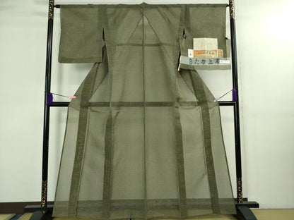 平和屋本店＊極上 夏物 白たか上布 置賜紬 小松紀夫作 格子 証紙付き 逸品 DZAB3100kh6