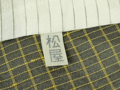 平和屋本店＊極上 夏物 白たか上布 置賜紬 小松紀夫作 格子 証紙付き 逸品 DZAB3100kh6