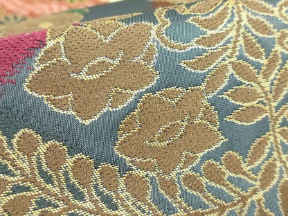 平和屋着物●極上　西陣　白綾苑大庭　六通柄袋帯　糸車花文　金糸　逸品　DZAB3112kh6