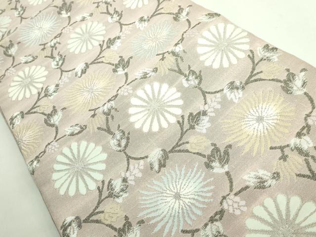 平和屋着物●極上　西陣　藤林幹央　六通柄袋帯　スリーシーズン帯　花唐草　銀糸　逸品　DZAB3116kh6