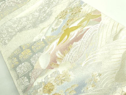 平和屋着物●極上　金彩友禅　卓越技能者・名工・和田光正監修　光阿弥　太鼓柄袋帯　道長名物裂文　金銀彩　逸品　DZAB3117kh6