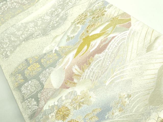 平和屋着物●極上　金彩友禅　卓越技能者・名工・和田光正監修　光阿弥　太鼓柄袋帯　道長名物裂文　金銀彩　逸品　DZAB3117kh6