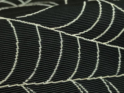 平和屋本店●極上 セミアンティーク 八寸名古屋帯 クモの巣 黒地 金糸 逸品 DZAB3121kh6