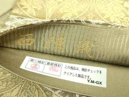 平和屋着物●極上　西陣織　陰山織物謹製　箔屋清兵衛　六通柄袋帯　葡萄唐草文　本金箔　逸品　DZAB3126kh6