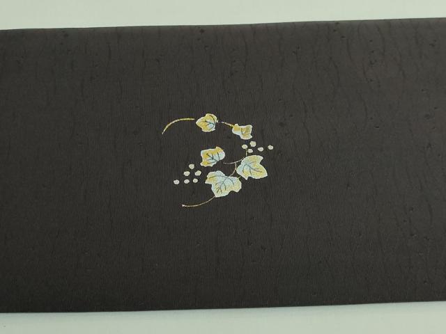 平和屋着物●極上　九寸名古屋帯　雪輪花丸文　金銀彩　羊羹色地　逸品　DZAB3134kh6　
