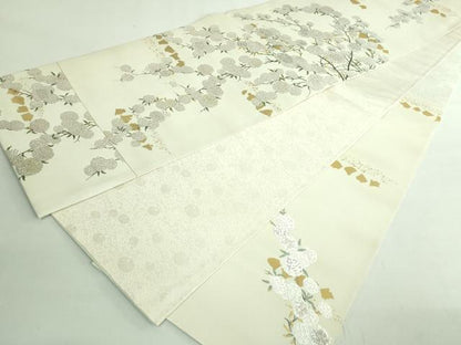 平和屋着物●極上　西陣　浅山織物謹製　六通柄袋帯　唐織　枝花文　真珠本金箔　証紙付き　逸品　未使用　DZAB3138kh6