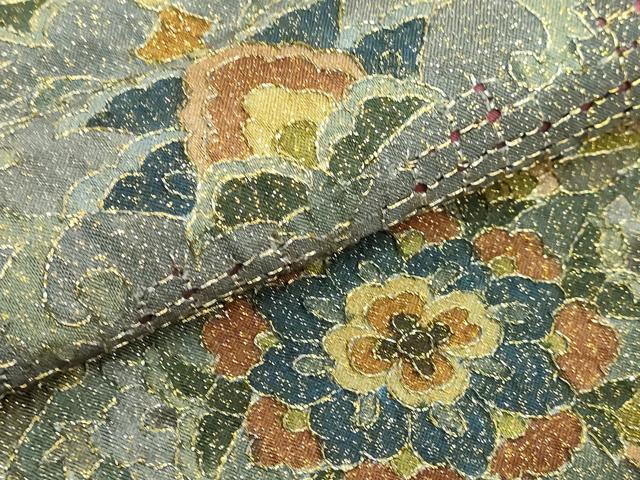 平和屋本店●極上　中国三大刺繍　スワトウ刺繍　汕頭刺繍　総刺繍　全通柄袋帯　正倉院花文　金糸　逸品　DZAB3139kh6