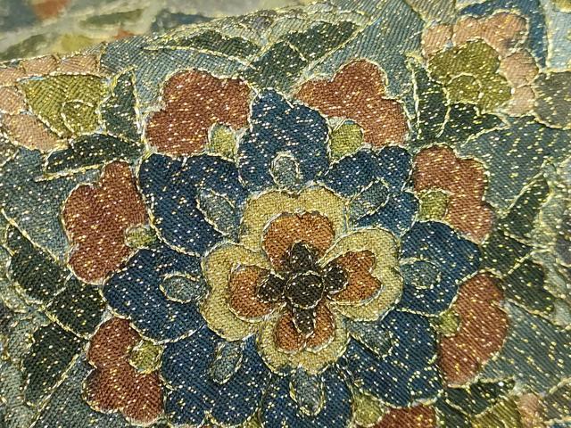 平和屋本店●極上　中国三大刺繍　スワトウ刺繍　汕頭刺繍　総刺繍　全通柄袋帯　正倉院花文　金糸　逸品　DZAB3139kh6