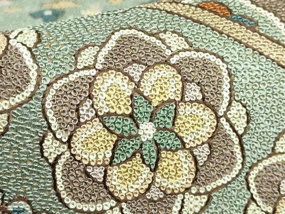 平和屋本店●極上　中国三大刺繍　相良刺繍　200万粒　総詰　袋帯　格天井花文　金糸　逸品　DZAB3140kh6