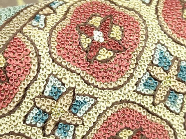 平和屋本店●極上　中国三大刺繍　相良刺繍　200万粒　総詰　袋帯　格天井花文　金糸　逸品　DZAB3140kh6