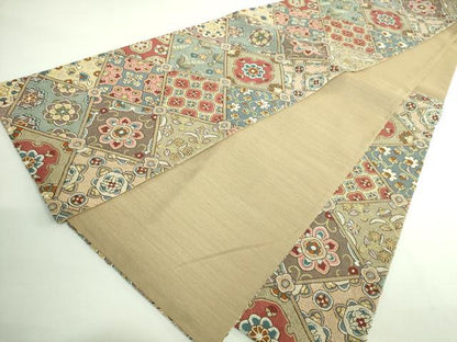 平和屋本店●極上　中国三大刺繍　相良刺繍　200万粒　総詰　袋帯　格天井花文　金糸　逸品　DZAB3140kh6