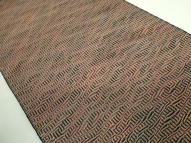 平和屋着物●極上　本場筑前博多織　草木染　手織工房　染匠：小森　全通柄袋帯　波箔　金糸　証紙付き　逸品　DZAB3141kh6