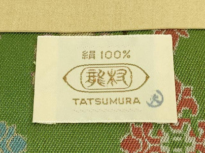 平和屋着物●極上　龍村美術織物　九寸開き名古屋帯　天平双華文　証紙付き　逸品　未使用　DZAB3148kh6
