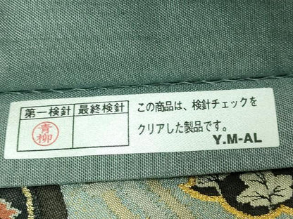 平和屋本店●極上　明綴れ　全通柄袋帯　格天井雪輪花文　金糸　逸品　DZAB3150kh6
