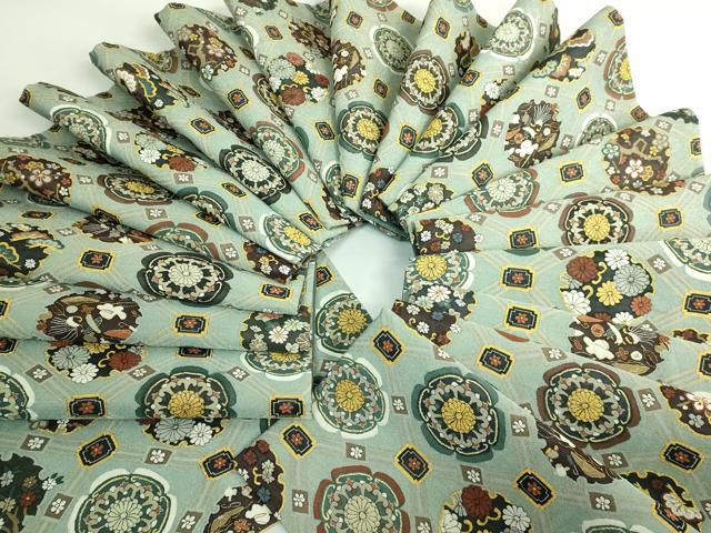 平和屋本店●極上　明綴れ　全通柄袋帯　格天井雪輪花文　金糸　逸品　DZAB3150kh6