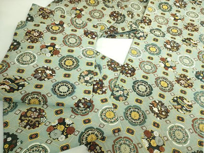 平和屋本店●極上　明綴れ　全通柄袋帯　格天井雪輪花文　金糸　逸品　DZAB3150kh6