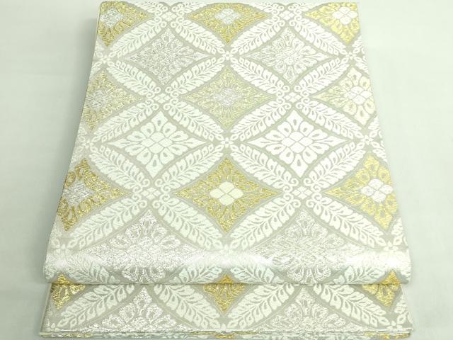 平和屋着物●極上　六通柄袋帯　唐織　貝紫　小石丸　花菱文　金銀糸　逸品　DZAB3151kh6