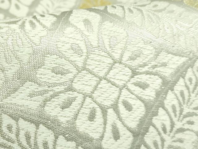 平和屋着物●極上　六通柄袋帯　唐織　貝紫　小石丸　花菱文　金銀糸　逸品　DZAB3151kh6