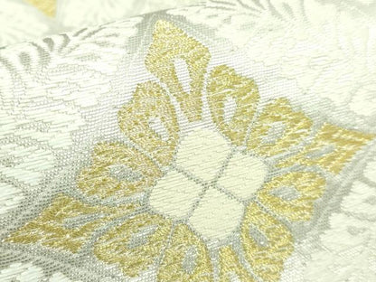平和屋着物●極上　六通柄袋帯　唐織　貝紫　小石丸　花菱文　金銀糸　逸品　DZAB3151kh6