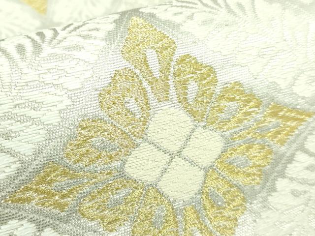 平和屋着物●極上　六通柄袋帯　唐織　貝紫　小石丸　花菱文　金銀糸　逸品　DZAB3151kh6