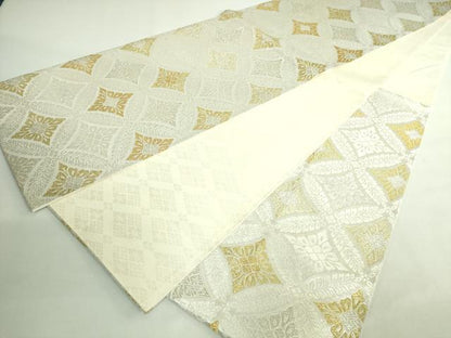 平和屋着物●極上　六通柄袋帯　唐織　貝紫　小石丸　花菱文　金銀糸　逸品　DZAB3151kh6