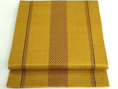 平和屋着物●極上　本場黄八丈　紬　八寸名古屋帯　間道　逸品　DZAB3153kh6