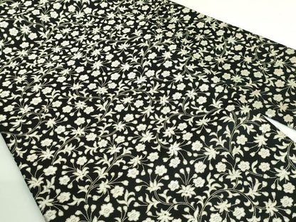 平和屋着物●極上　西陣　まいづる謹製　九寸名古屋帯　花唐草　黒地　逸品　未使用　DZAB3165kh6