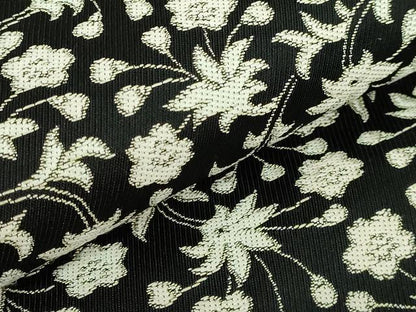 平和屋着物●極上　西陣　まいづる謹製　九寸名古屋帯　花唐草　黒地　逸品　未使用　DZAB3165kh6