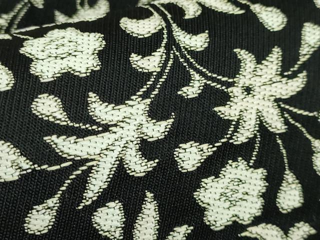 平和屋着物●極上　西陣　まいづる謹製　九寸名古屋帯　花唐草　黒地　逸品　未使用　DZAB3165kh6