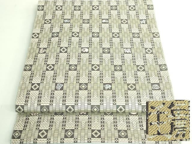 平和屋本店●極上　1897年創業 名門岡野 本場筑前博多織 千年工房　八寸名古屋帯　伝統工芸士　隈潜　十二支　干支　逸品　DZAB3170kh6