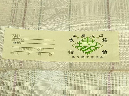 平和屋着物＊極上 夏物 本場筑前博多織 八寸名古屋帯 紗献上 番傘 大堂織物 証紙付き 逸品 未使用 DZAB3171kh6