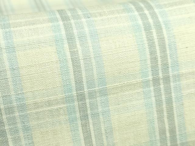 平和屋本店●極上　本場結城紬　重要無形文化財　地機　九寸名古屋帯　格子　証紙付き　逸品　未使用　DZAB3173kh6