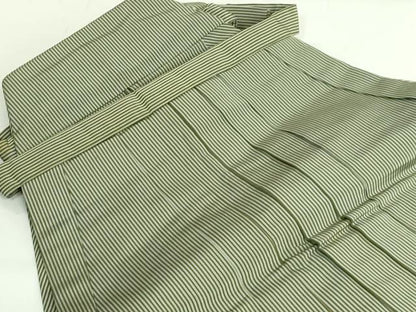 平和屋着物●極上　男性　馬乗り袴　縞　反端付き　逸品　DZAB3191　kh6
